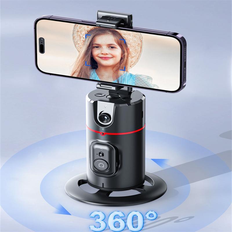 360-Degree Rotatable Selfie Stick, Desktop Face Tracking Gimbal Stabilizer with Remote Shutter, Selfie Accessories for Smartphone Live Streaming