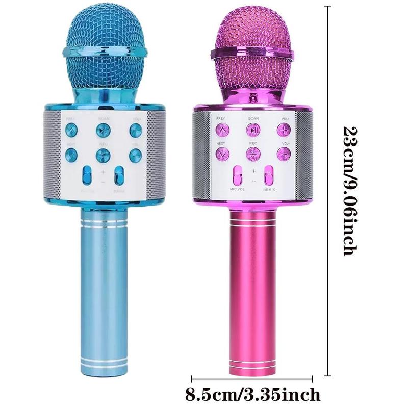 Wireless Microphone, Rechargeable Portable Handheld Mic with Speaker, Multi-layer Noise Reduction Microphones for Home, Birthday Gifts