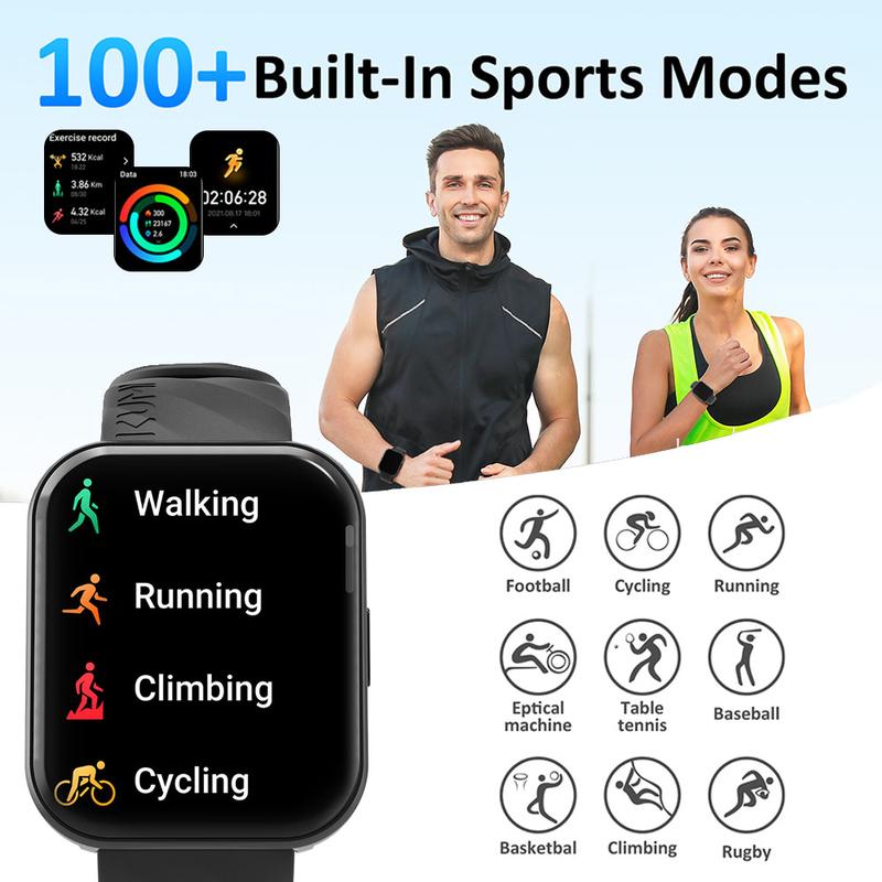 1.96'' Stylish Touchscreen Smartwatch, Waterproof, Fitness Tracker with Health Monitoring NFC Payment & 100+ Sports Modes, Compatible with iOS & Android, DIY Watch Faces, Notifications, Men & Women, $9.99