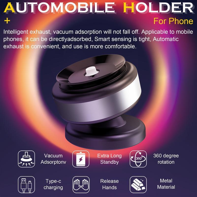 Car Electric Suction Cup Phone Holder, Multi-angle Dashboard Navigation Universal Holder, Universal Car Phone Holder for iPhone & Android