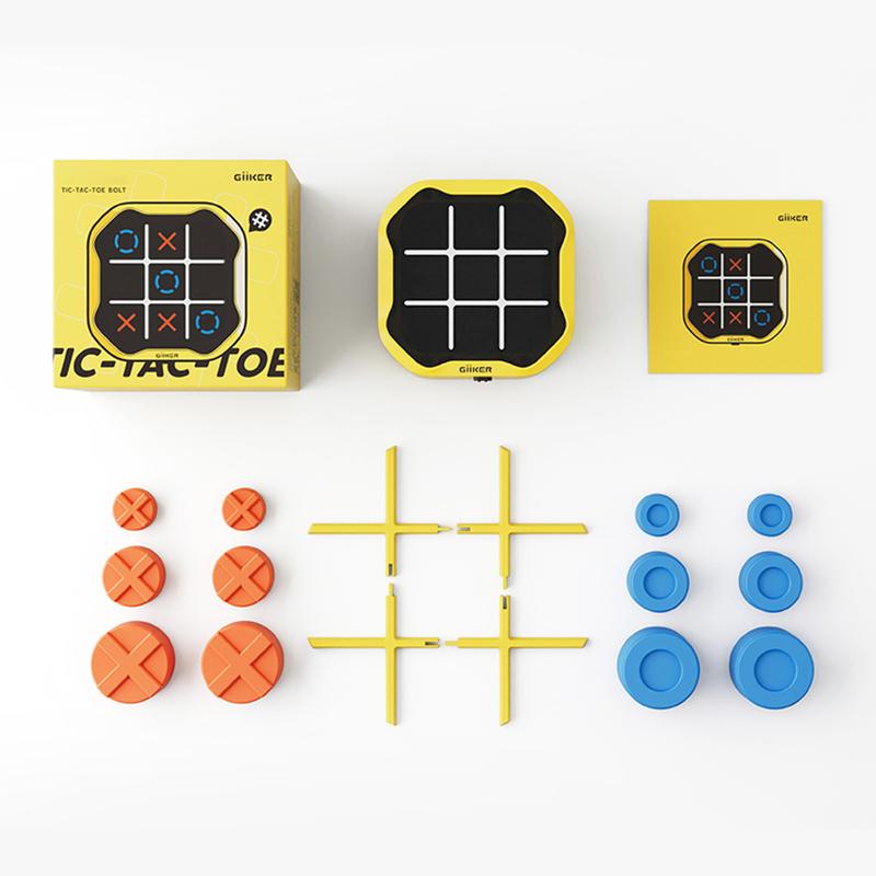 GiiKER Tic Tac Toe Bolt Game, 3-in-1 Handheld Puzzle Game Console, Portable Travel Games for Educational and Memory Growth, Fidget Toys Games for Kids and Adults, Birthday Gifts for All Ages