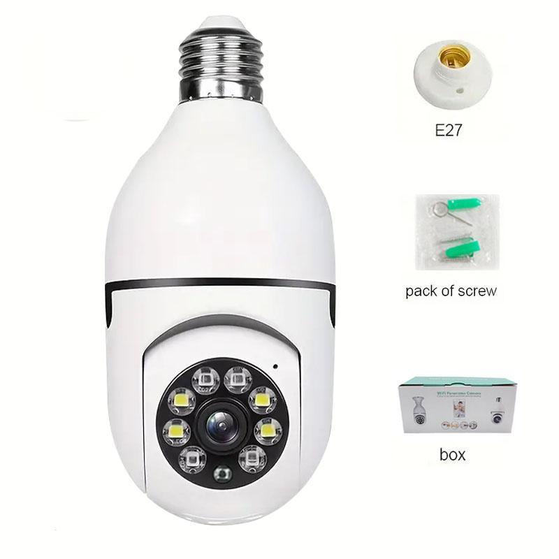 Smart Home Security Camera, 1 Count 2.4G WiFi Monitoring Camera, 1080P HD E27 Bulb Camera, Wireless Security Monitoring Camera with 355 Degree Panoramic