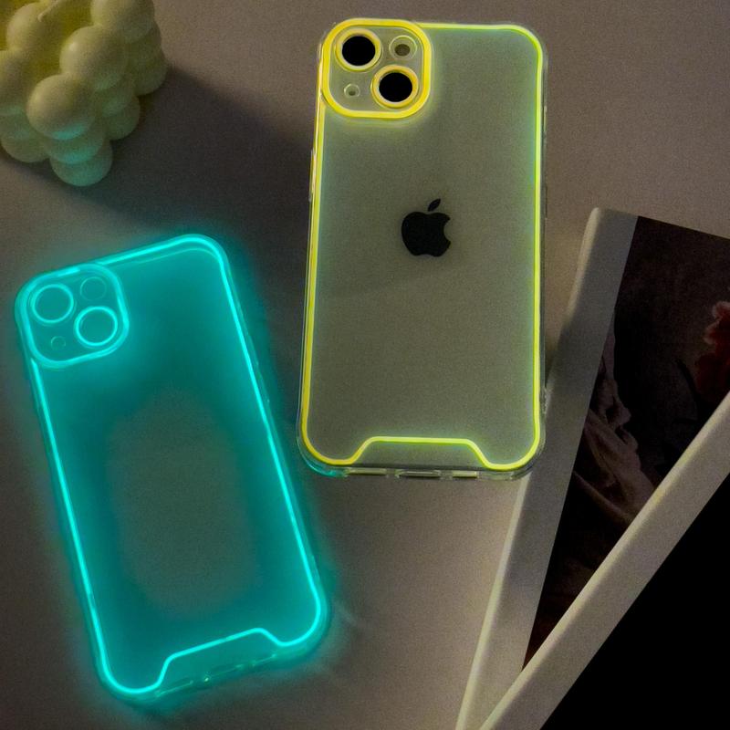 Night Light Luminous Silicone Soft Phone Case for 16 Pro Max 15 14 12 13 11,16 15 14 Plus Transparent Back Cover