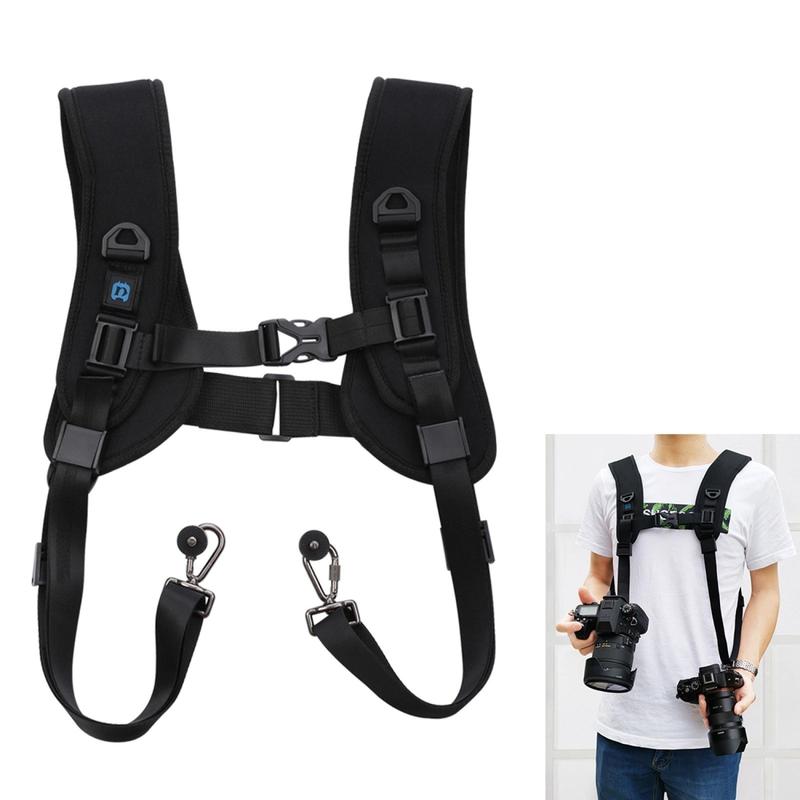 PULUZ Quick Release Double Shoulder Harness, Soft Pad Decompression Foam Strap Belt, Camera Accessories for DSLR Digital Cameras Photography