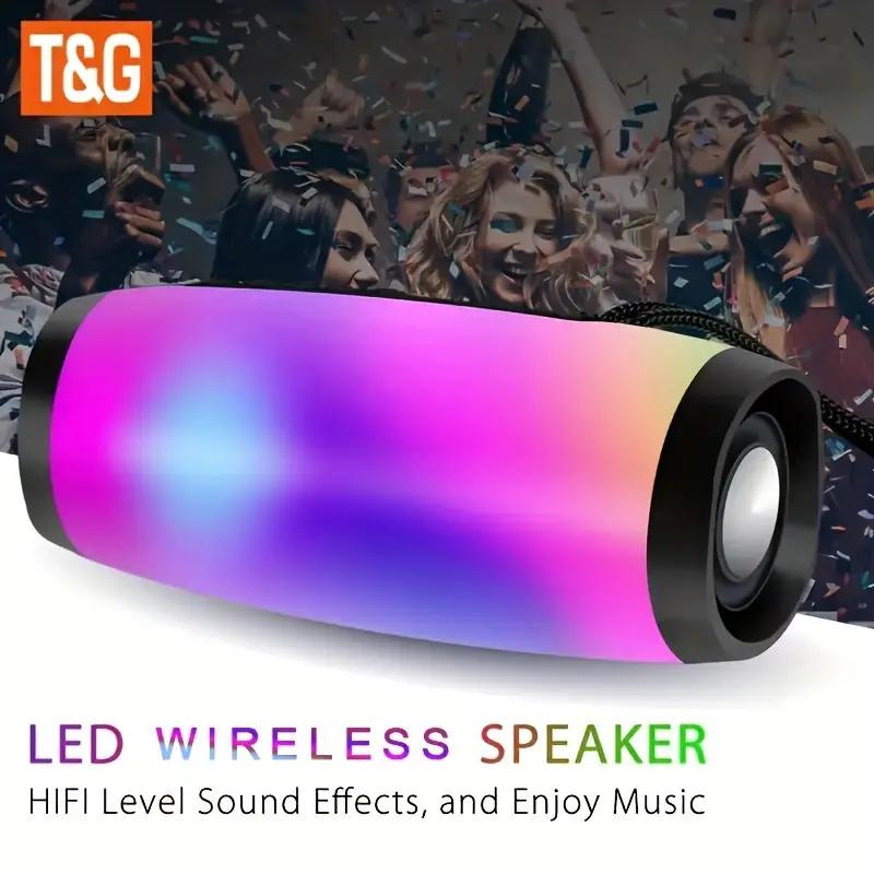 TG157 wireless speaker, portable for outdoor use, with LED light,1200mAh,waterproof,multifunctional,button operation.Smartphone AudioBluetooth speaker,Thanksgiving gift, Christmas and New Year gift. Christmas gift set. Halloween gift. Christmas gift.