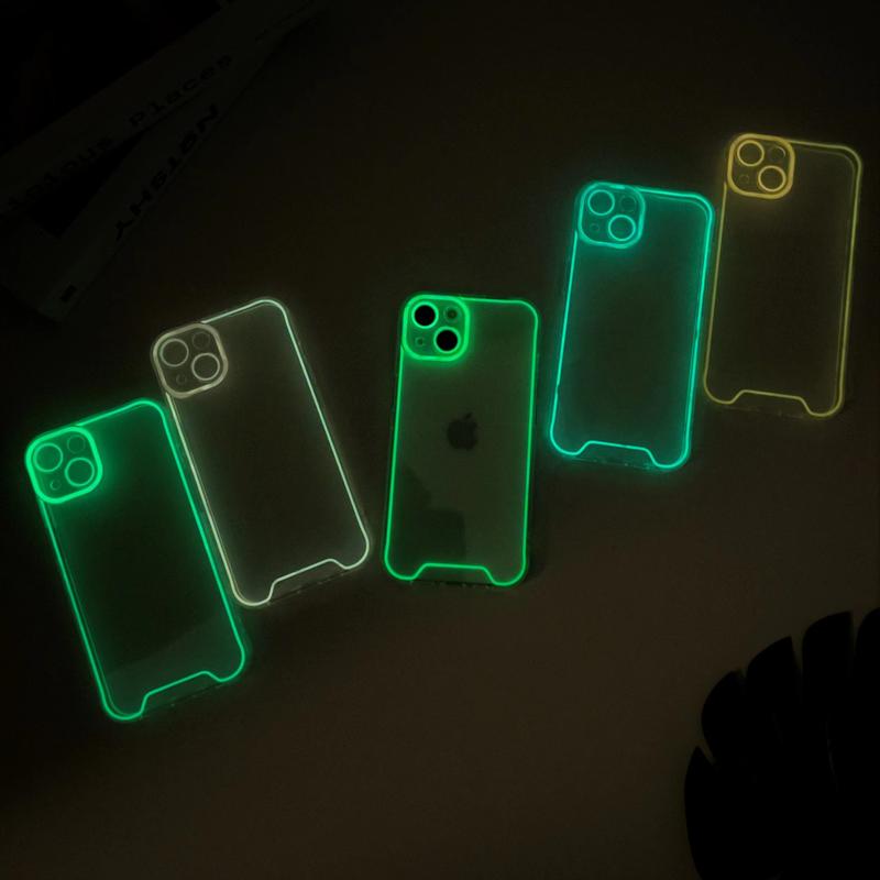 Night Light Luminous Silicone Soft Phone Case for 16 Pro Max 15 14 12 13 11,16 15 14 Plus Transparent Back Cover