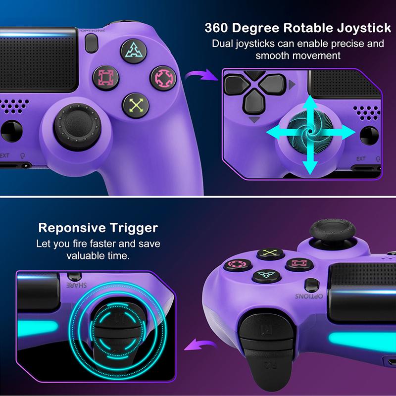 PS4 PC Controller Compatible with PS4 Slim Pro and Windows PC,Playstation 4 Controller with High Capacity Battery Dual Vibration Multi Touch Pad 3.5mm Audio Jack,Wireless Remote Many Colors for You,Blue,White,Purple and So On