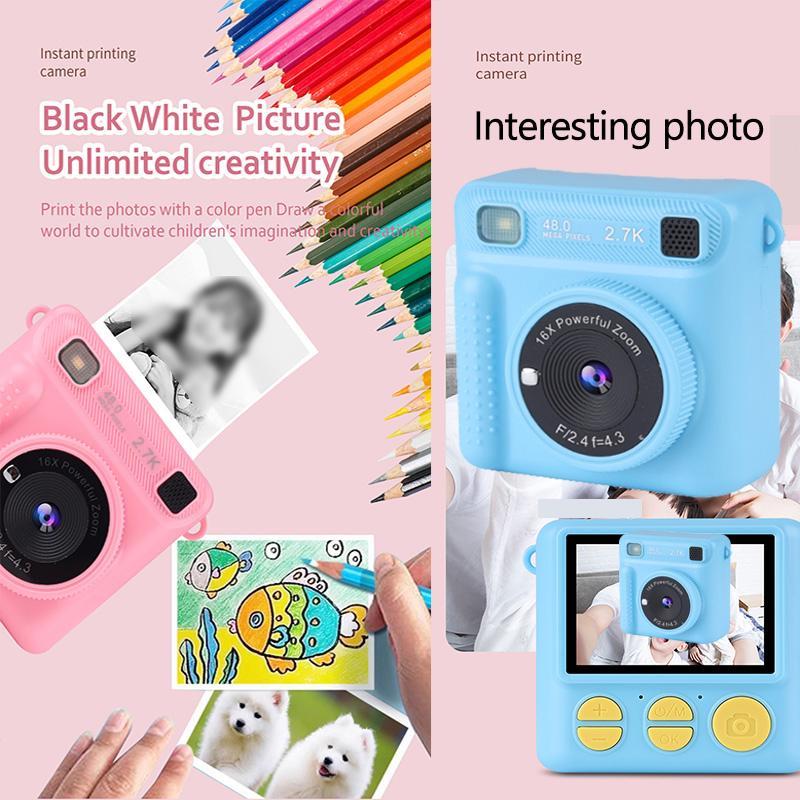 KGG Instant Print Camera, 2.4 Inch HD IPS Screen Digital Camera, Ink-free Print Camera, Easy Selfie Picture Camera, Camera for Home & Outdoor