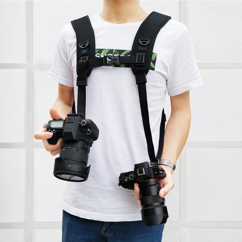 PULUZ Quick Release Double Shoulder Harness, Soft Pad Decompression Foam Strap Belt, Camera Accessories for DSLR Digital Cameras Photography