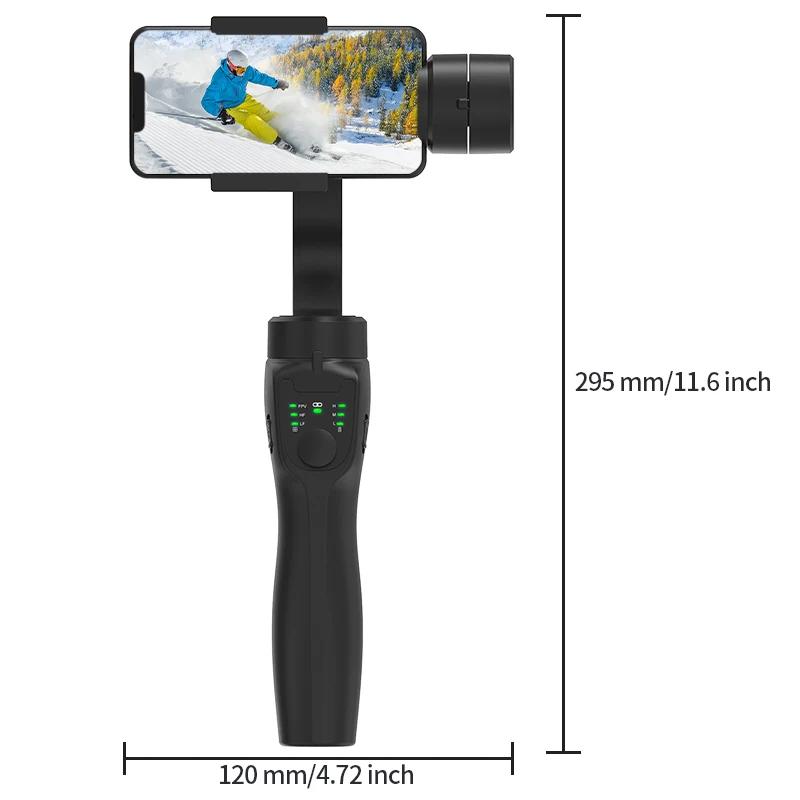 F8 3-Axis Handheld Gimbal Phone Stabilizer Smartphone Tripod Cellphone holder for iPhone Android Mobile video Record Accessories Compact、selfie、bluetooth、recording、mount。 Button Handle