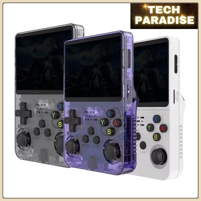 [Tech Paradise]R36S Retro Video Handheld Game Console Linux System 3.5 in IPS Screen Built in 2500mAH Battery 32G+64G TF Card Preinstalled Gamess