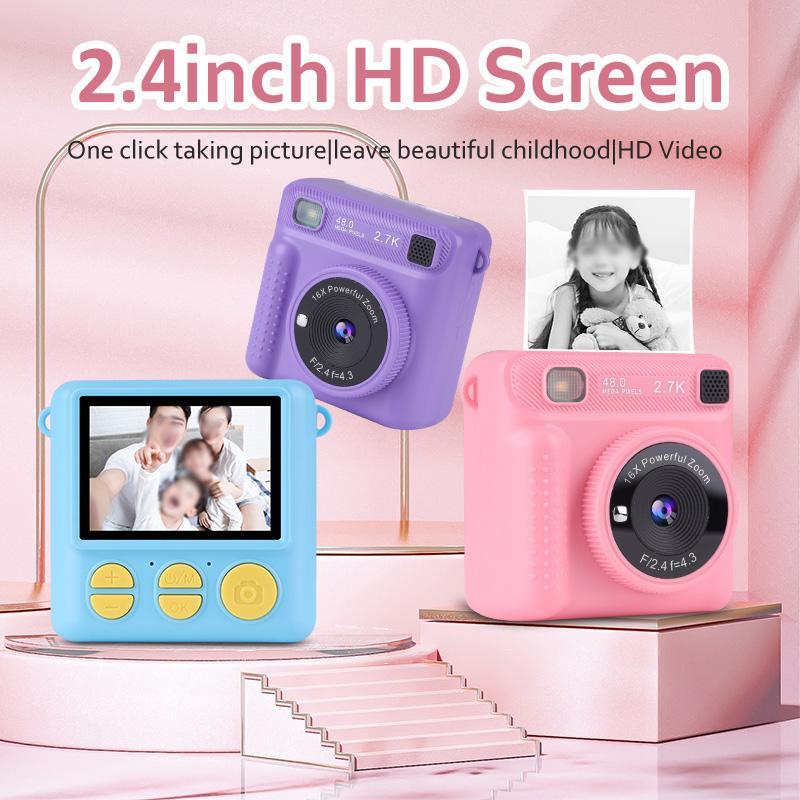 KGG Instant Print Camera, 2.4 Inch HD IPS Screen Digital Camera, Ink-free Print Camera, Easy Selfie Picture Camera, Camera for Home & Outdoor