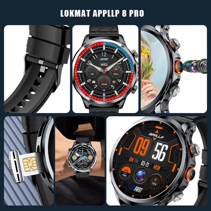 LOKMAT Smart Watch with 1.85-inch Large Screen, Smart Watches Supports SIM Card & Independent Internet Call & GPS Real-time Navigation & Taking Photo Recording & Download Applications & NFC Access-Control Function & Multiple Sports Modes, Wearable Devices