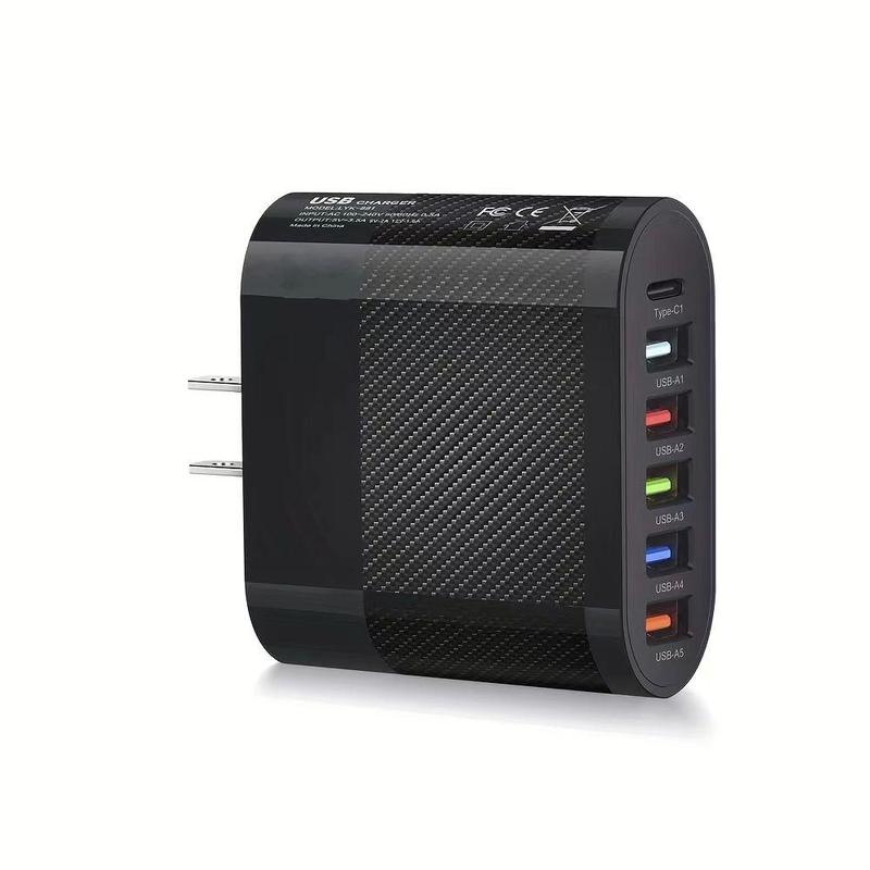 5V 3.1A 5 USB & Type C Multi-ports Wall Charger, Multi-port Charger, Universal Charger For All Phone