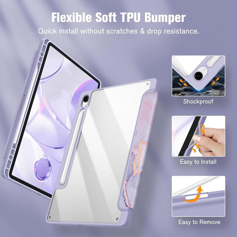 Fintie Hybrid Slim Case for Galaxy Tab S9 FE 5G 10.9-Inch Tab S9 11-Inch, Lightweight Tablet Case with Crystal Clear Back Cover, Auto-Wake Sleep