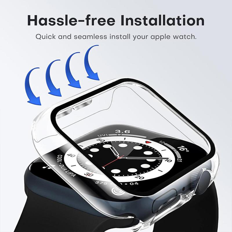 Smart Watch Screen Protector Case, 1 Count Watch Screen Protective Cover Compatible With iWatch Series 41mm 40mm 44mm 45mm, iWatch Accessories For Women Men