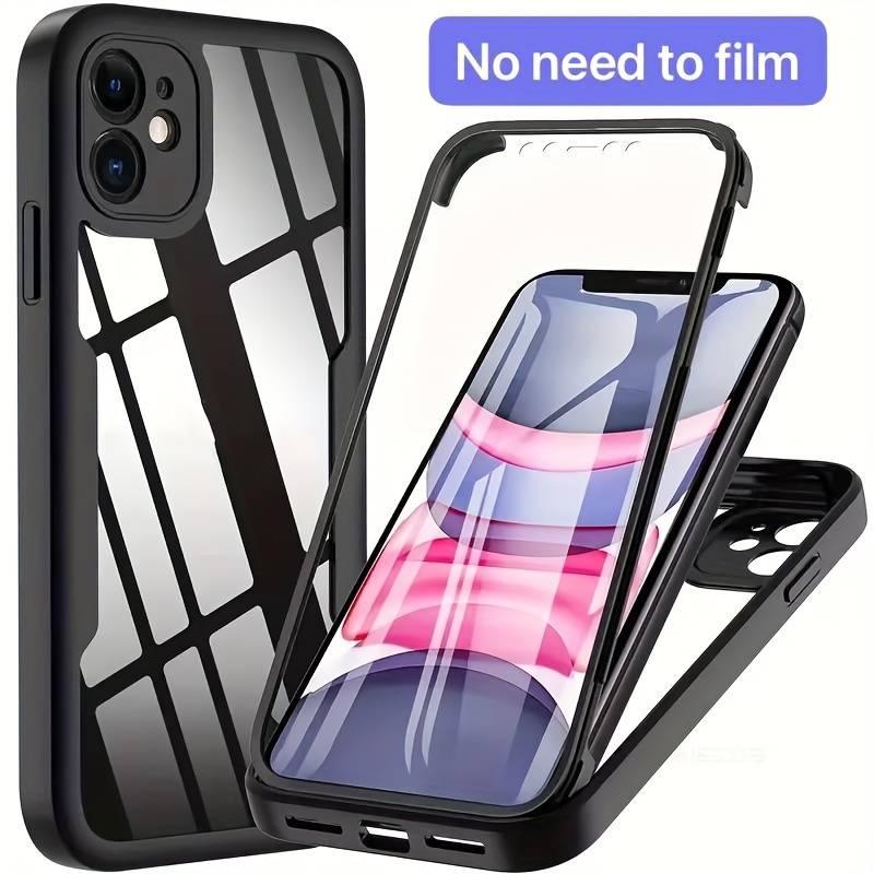 360 Full Body Front &  Transparent Protective Cover, Phone Case with Screen Protector, Protective Cover Compatible with iPhone 11 12 13 14 15 16 Pro Max