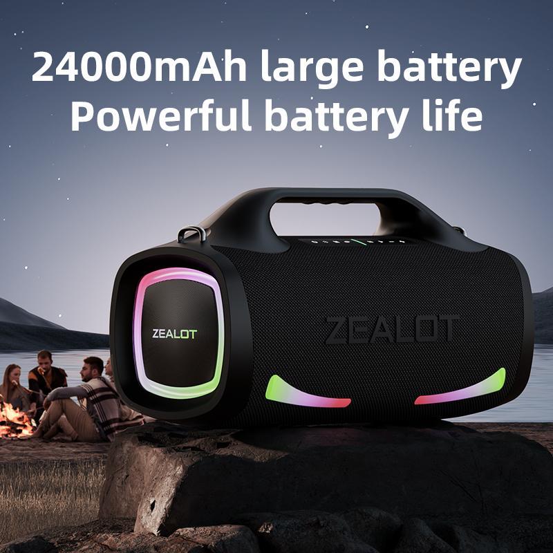 ZEALOT S79 Wireless Speaker, 100W Portable Speaker with 24000mAh Power Bank Function, Outdoor Waterproof Speaker for Camping, Beach, Party