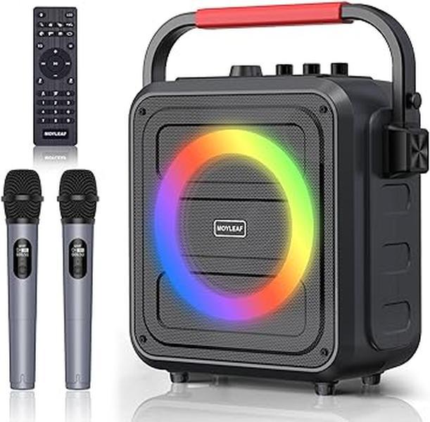 Karaoke Machine for Adults & Kids, Bluetooth Karaoke Speaker with Two Wireless Karaoke Microphones, PA System Speaker Supports TF Card USB, AUX in, REC, Bass & Treble for Party Meeting Adults Kids