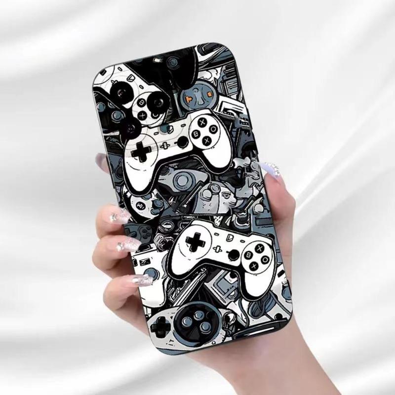 Creative Gamepad Pattern Phone Case, Anti-fall Wear-resistant Decorative Phone Protector Cover, Phone Accessories Compatible With iPhone 11 12 13 14 15 Pro Max Series