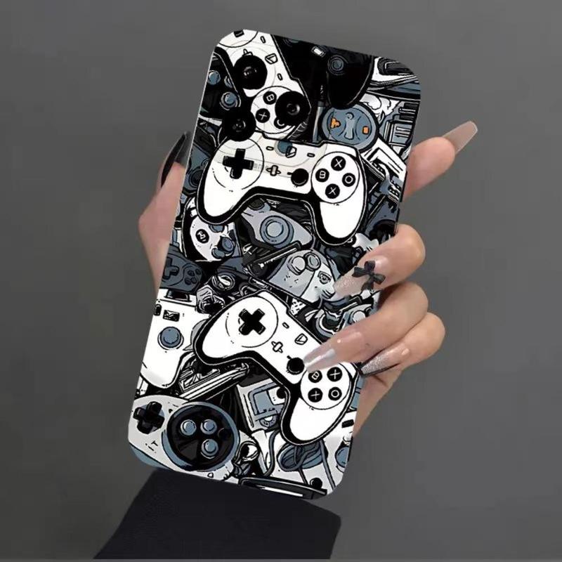 Creative Gamepad Pattern Phone Case, Anti-fall Wear-resistant Decorative Phone Protector Cover, Phone Accessories Compatible With iPhone 11 12 13 14 15 Pro Max Series