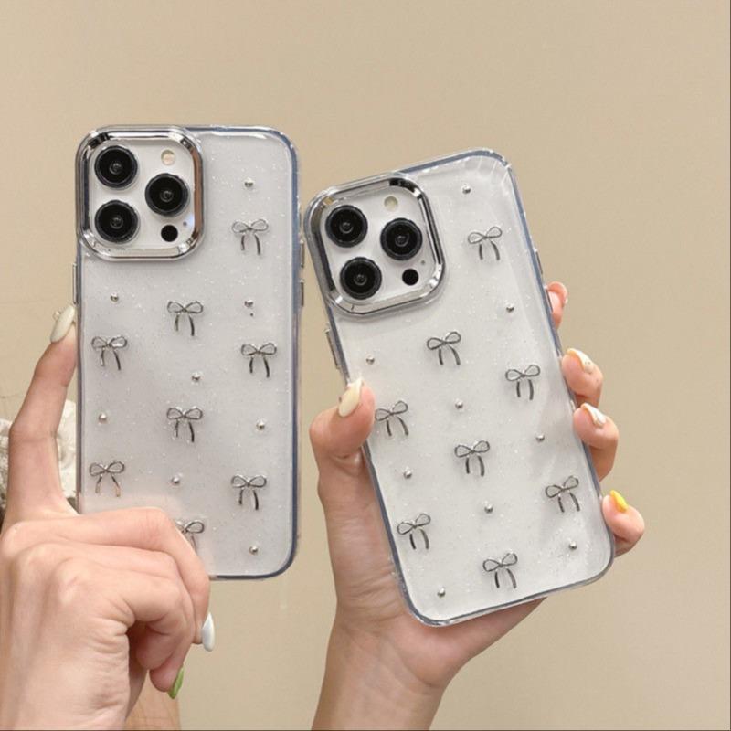 Bowknot Pattern Phone Case, Decorative Phone Protective Cover, Shockproof Phone Cases Compatible with iPhone 11 12 13 14 15 16 Pro Max