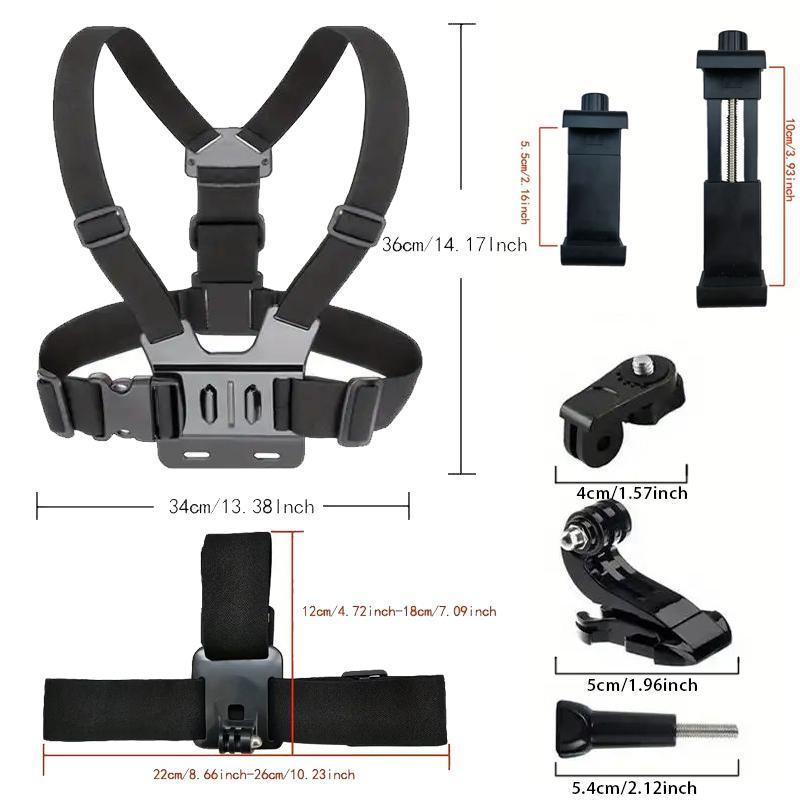 Action Camera Strap Set with Phone Clip for Fall Gift, Fixing Mount for Gopro Phone Osmo Action, Sports Camera Accessories,Gym Essentials,  Bike Accessories ,Christmas Gift for  Boy Girlfriend