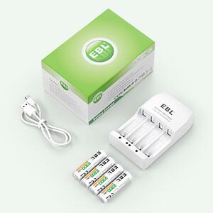 EBL AA AAA Rechargeable Batteries with 916 Charger Combo