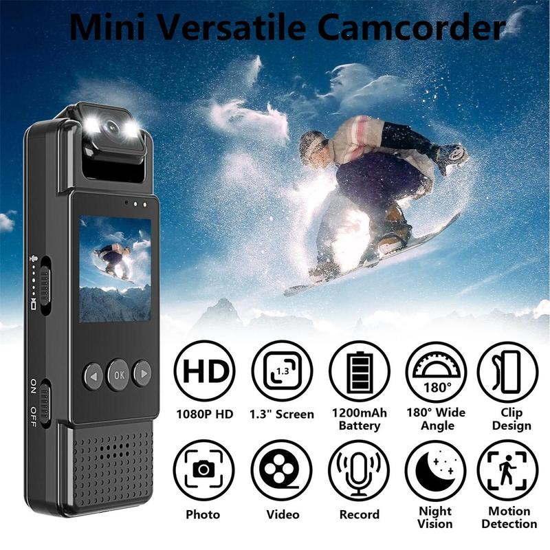 Portable Body Camera, 1080P Wearable 3 In 1 Pocket Video Recorder with 180° Rotatable Lens, Sports DV, Wearable Vlog Camera for Outdoor Sport Travel