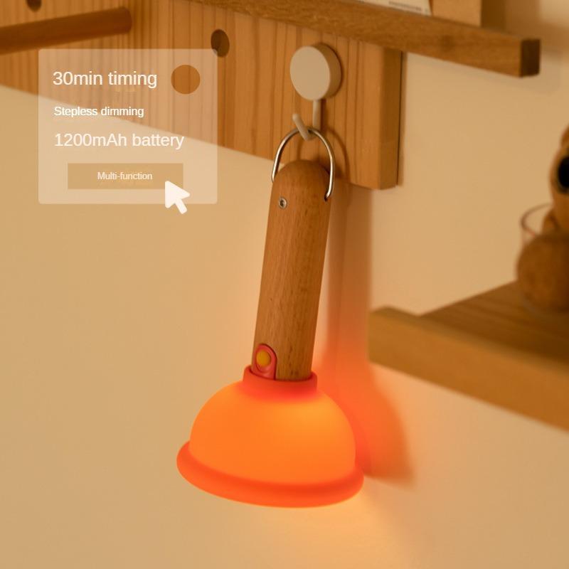 Sidimon Rechargeable LED Plunger Night Light - Dimmable, Hangable Design for Cozy Ambiance & Unique Gifts  Funny Cool Gifts