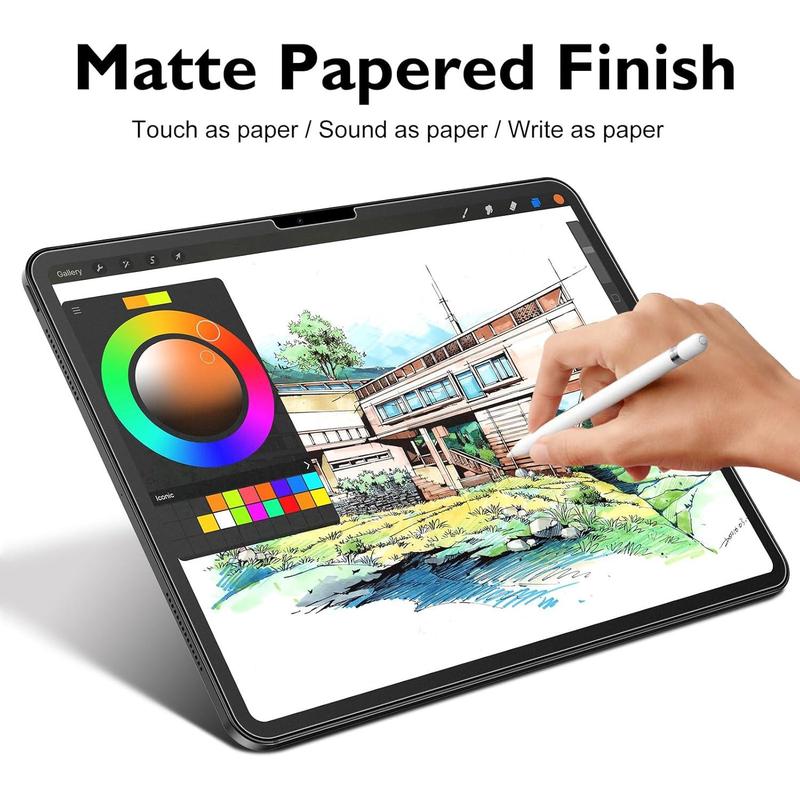 [2+2 Pack Like Paper Glass Screen Protector for iPad Pro 13 Inch M4 (2024) with Camera Lens Protector & Alignment Frame, 9H Tempered Glass PAPERed Film for Drawing Writing