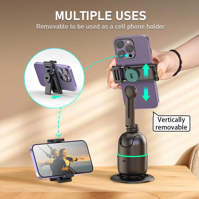 Auto Face Tracking Phone Tripod, 360° Rotation Phone Camera Mount, Gimbal Stabilizer, Gesture And Remote Control Smartphone Stabilizer, Content Creator Tools