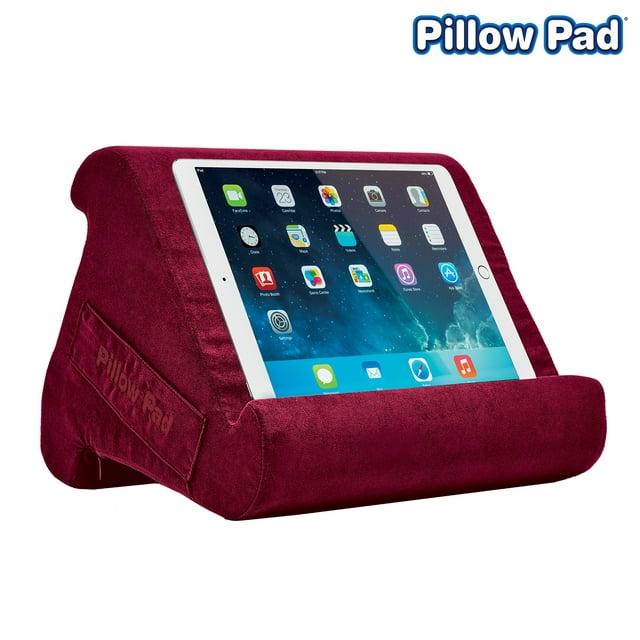 Pillow Pad Multi Angle Cushioned Tablet and iPad Stand, Burgundy, As Seen on TV Versatile, Comfortable and Hands-Free Accessories Computer