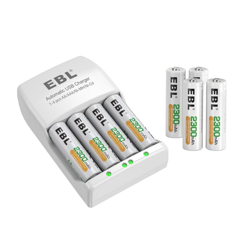 EBL AA AAA Rechargeable Batteries with 916 Charger Combo