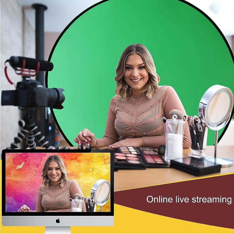 Foldable Studio Background Frame, Live Room Props Background Frame, Background Frame Green Screen for Live Photography, Game Live Broadcast, Speech Live Broadcast, Portable Green Screen Backdrop, Camera Accessories