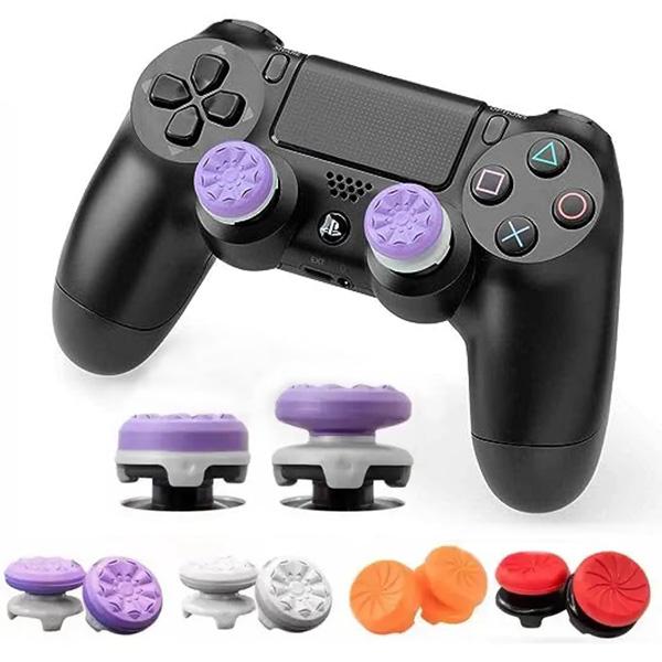 KontrolFreek FPS Freek Galaxy Purple for PlayStation 4 (PS4) and PlayStation 5 (PS5) | Performance Thumbsticks | 1 High-Rise, 1 Mid-Rise | Purple Games Rubber