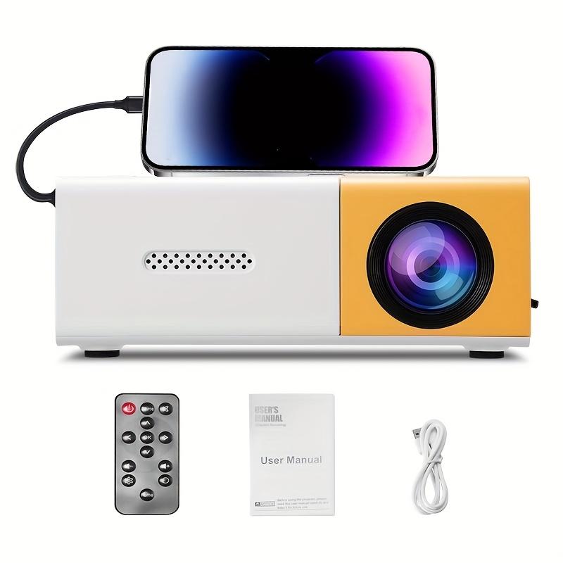 Portable HD Mini Projector - Compact Home Theater Movie Projector with Built-in Speaker, Compatible with Smartphones Tablets Laptops, 500-999 Lumens, US Plug