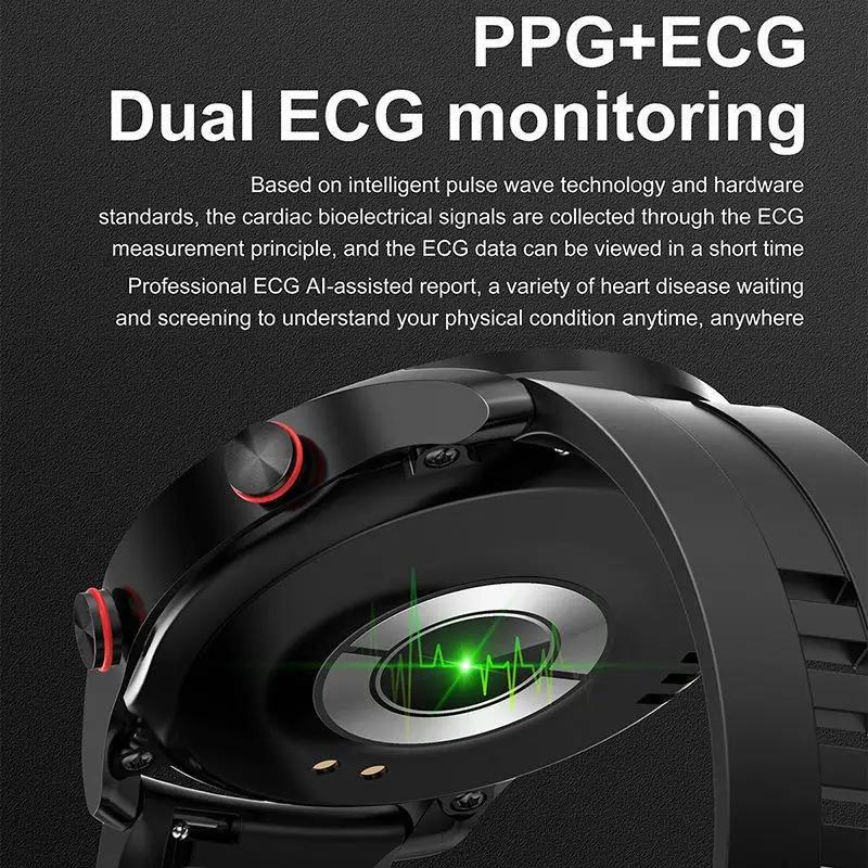 Fashion Smart Watch Hombre Bt Call Sport ECG PPG Stainless Steel Smartwatch PPG+ECG Fitness Heart Rate For Men Women