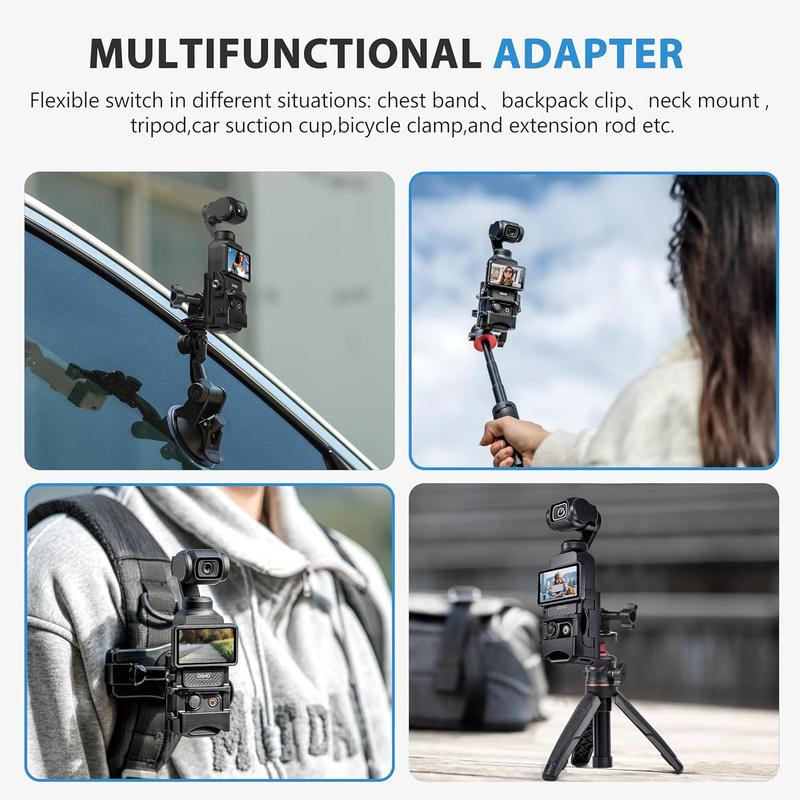 Pocket 3 Expansion Adapter for DJI  Pocket 3 Creator Combo Handle Accessories Cold Shoe, Extended Mounting Bracket Strap Attached to a Tripod Cycling mounts Selfie Stick, etc