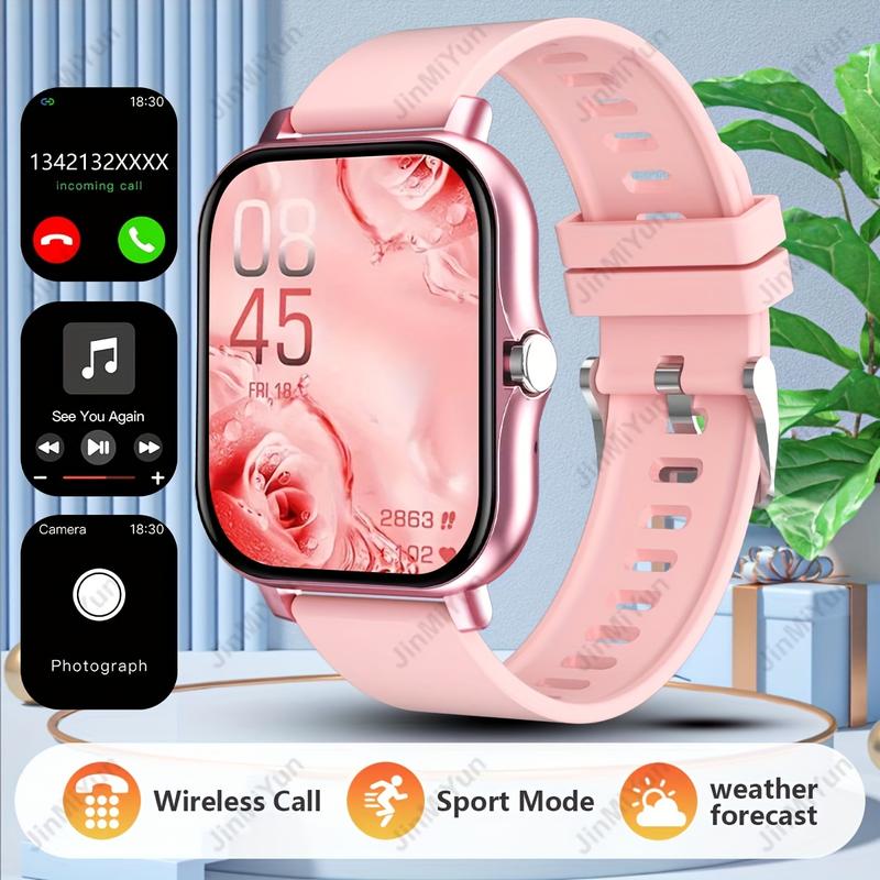 1.83-Inch Full Touch Screen Sports Smart Watch-Wireless Call, SMS Reminder, Dial and Wallpaper, Multiple Fitness Modes, Music Playback, Remote Camera Control-Compatible with Android and iPhone