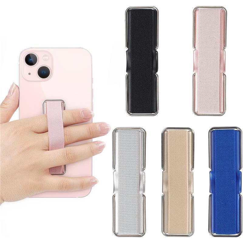 Phone Grip, 5 Pcs Phone Strap Holder for Hand Phone Loop Finger Holder Suitable for iPhone Samsung and Most Smartphones(Black, Silver,Rose Gold,Gold,Blue 5PCS) Accessories Cellphone Stand Mount