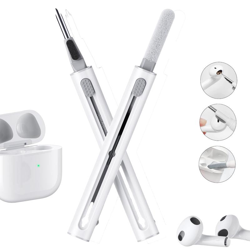 Cleaner Kit for Airpods,Headset Accessories Bluetooth Earbuds 3 in 1 Multi-Function Cleaning Pen,for Airpods Pro 1 2 3 Phone Charging Port,Earbuds,Earpods,Chargeable Earphone,Headphone, iPod,Case,iPhone,ipad,Laptop(White)