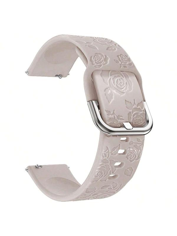 Fashion Floral Pattern Watch Band (Band Only), Soft Silicone Watch Band for Women & Men, Wearable Accessories for Samsung Galaxy Watch