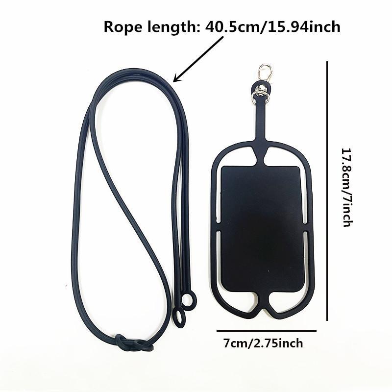 Cell Phone Lanyard, Neck Phone Holder with Card Pocket & Silicone Neck Strap, Mobile Phone Parts Compatible with Most Smartphones