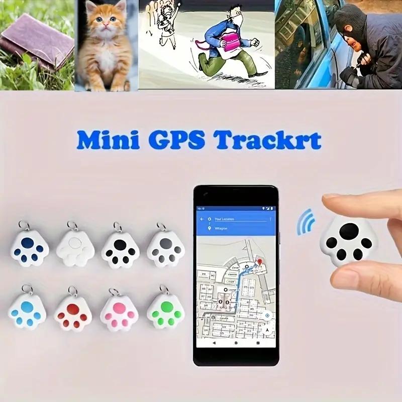 1 4pcs Mini Fashion Cute Smart Dog Pets BT 5.0 GPS Tracker Anti-lost Alarm Tag, Wireless Bag Wallet Key Finder Locator, Work With IOS And Android