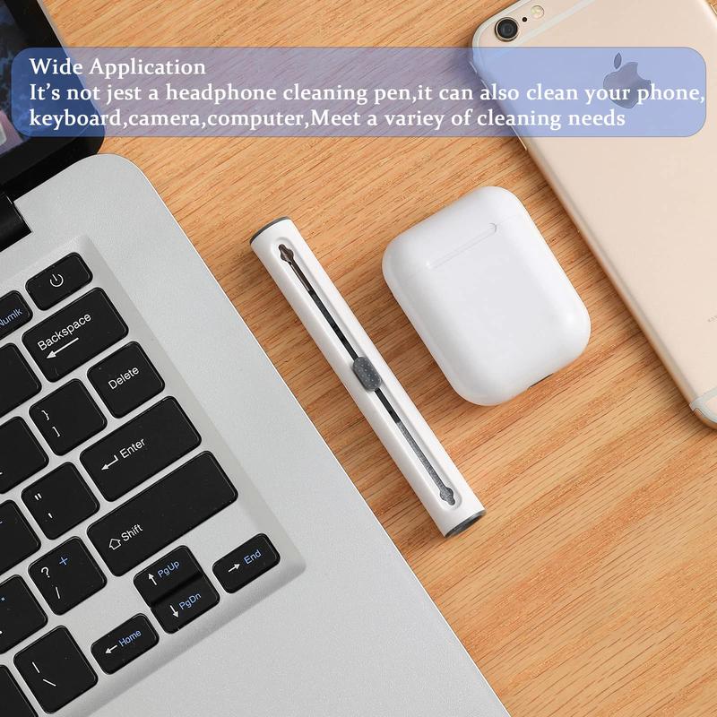 Cleaner Kit for Airpods,Headset Accessories Bluetooth Earbuds 3 in 1 Multi-Function Cleaning Pen,for Airpods Pro 1 2 3 Phone Charging Port,Earbuds,Earpods,Chargeable Earphone,Headphone, iPod,Case,iPhone,ipad,Laptop(White)