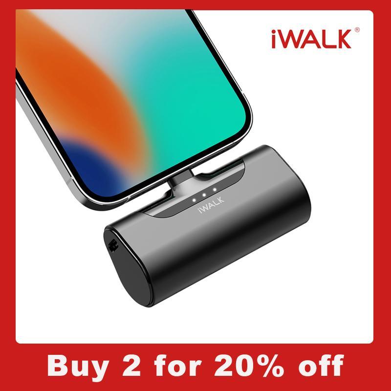 [Buy 2 get 20% off]iWALK Small Portable Charger 4500mAh Type C and Lightning options available,Home Office Travel Charger,suitable for iPhone 16 15 14 13 12 11 X Series Samsung Galaxy, Android Phones & Tablets iPad Pro