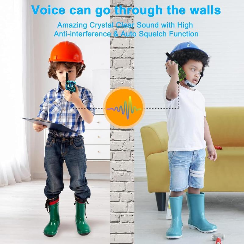 Walkie Talkies for Kids 3 Miles, 22 Channels Walkie Talkie with Clear Sound & Automatic Squelch, Kids Walkie Talkies with Battery Saver Mode, Camping Outdoor Toys for Kids Ages 4-8+