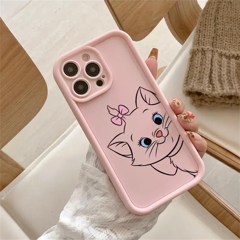 Cute Cat Pattern Phone Case with with Charger Protective Cover (5 Counts set), Phone Protective Cover, Phone Accessories for iPhone 11 12 13 14 15 16