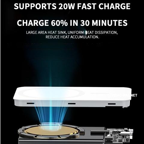 Magnetic Wireless Power Bank wholesale Compatible with Magsafe, Ultra-Thin 5000mAh Magnetic Battery Pack Portable Charger with USB-C Cable, for iPhone 15 14 13 12 Series